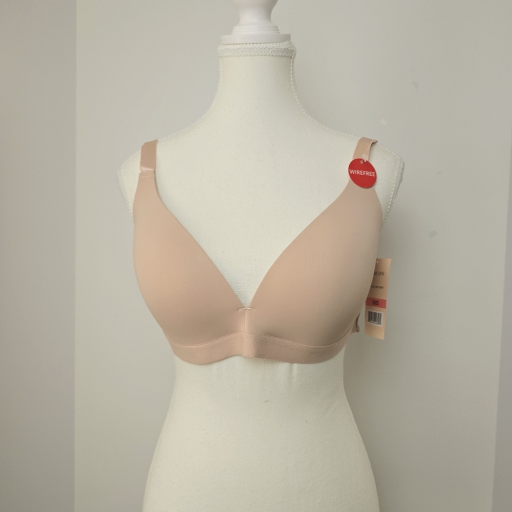 2 Pairs of STRM LINE Intimates Wireless NWT Nude and Rose Pink Bra, Sz 38D